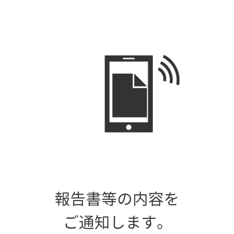 ご登録のメールアドレス宛にご通知する安心サービスです。報告書・破産決定等のお知らせを画像でお知らせいたします。